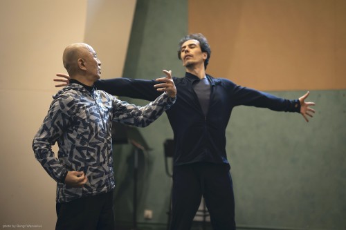 Rehersal at the Philarmonie de Paris. Sasha, Saburo and Rihoko